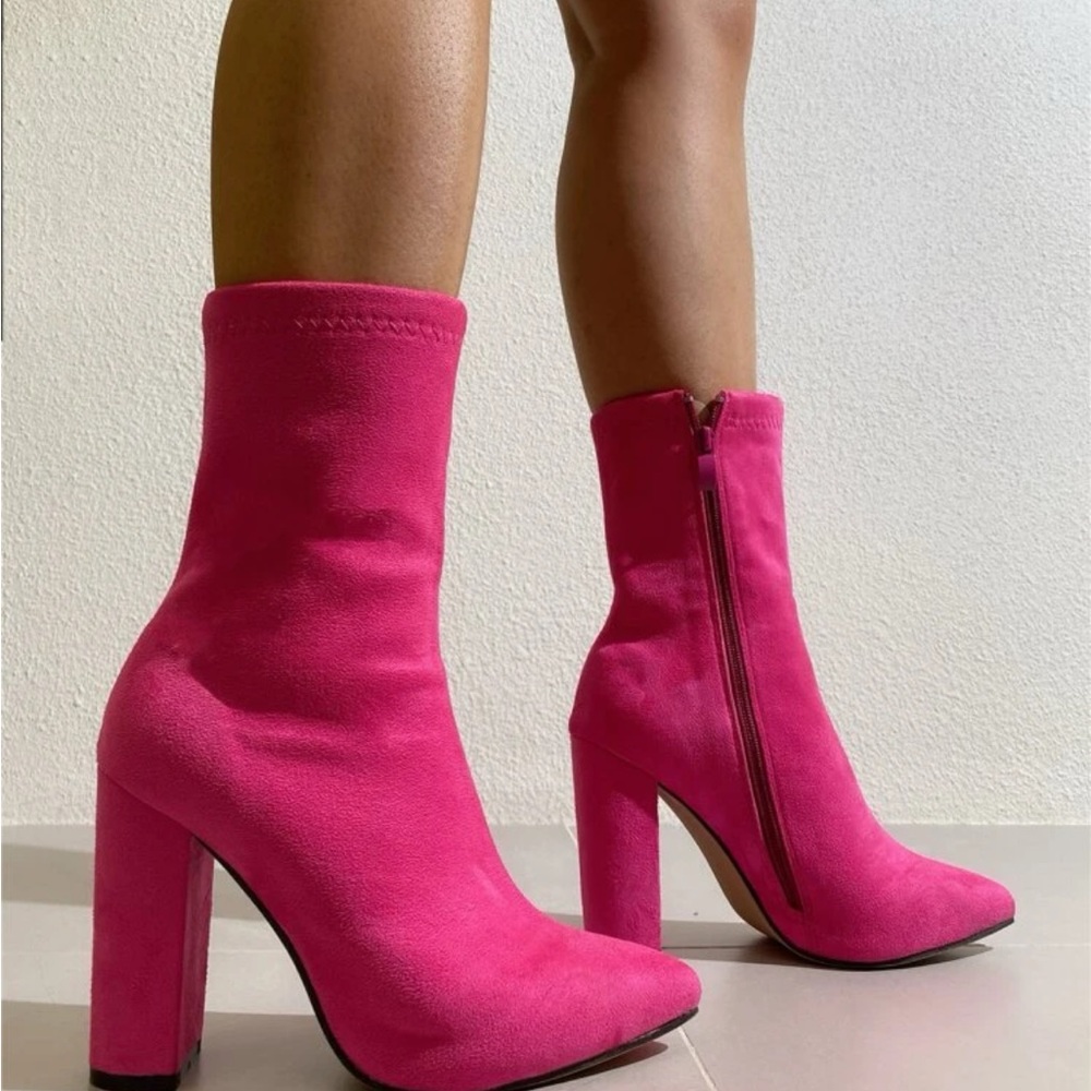 Hot pink boots
